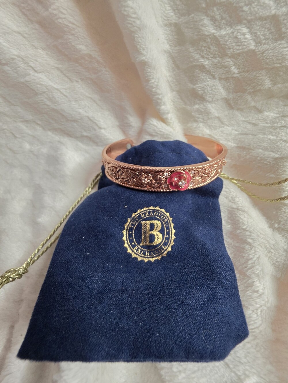 “Nature’s Healing Beauty” Copper Cuff Bracket Rose